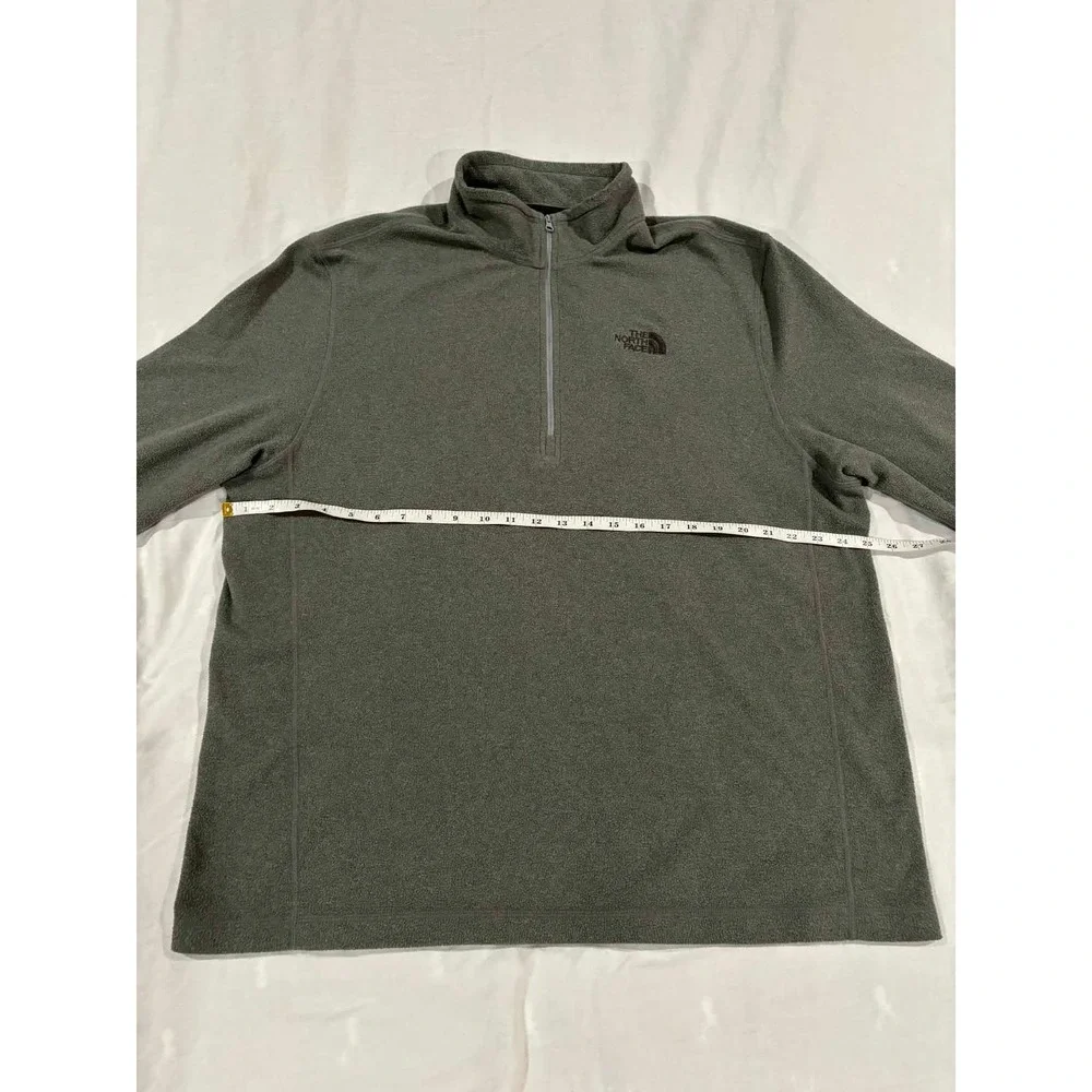 The North Face Mens Fleece 1/4 Zip Pullover Jacket Gray XL Regular Fit